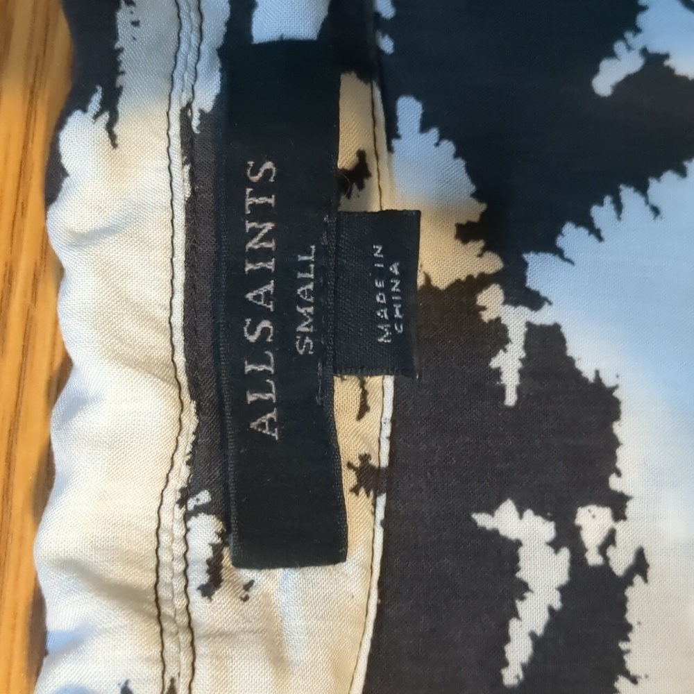 All Saints Button-Up Short Sleeve Zebra Print Blo… - image 4